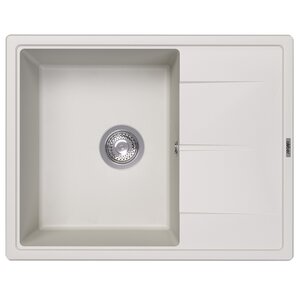 Изображение товара Кухонная мойка Abber Quarz AQ2903W, 65 см, кварцевый композит, крыло справа, белый матовый