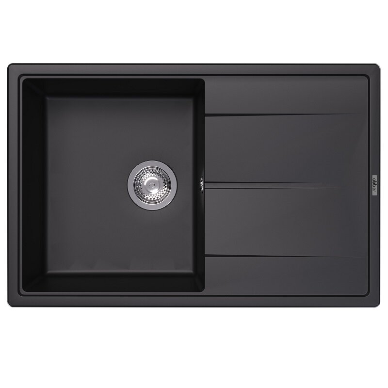 Изображение товара Кухонная мойка Abber Quarz AQ2904B 78 см черный матовый из кварцевого композита