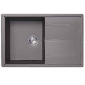 Изображение товара Кухонная мойка Abber Quarz AQ2904G, 78 см, кварцевый композит, крыло справа, серый
