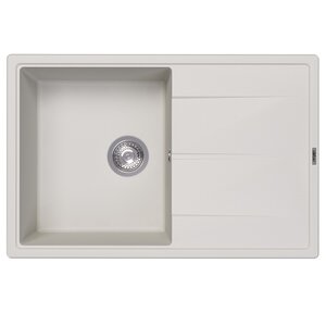 Изображение товара Кухонная мойка Abber Quarz AQ2904W 78 см кварцевый композит белый матовый