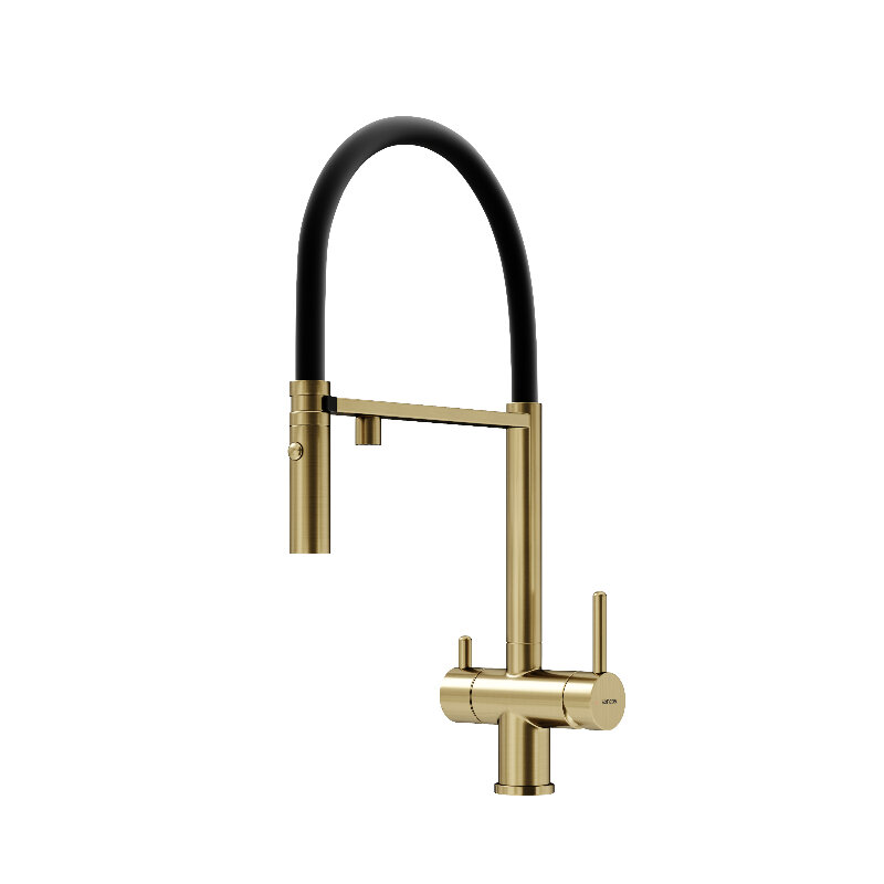 Изображение товара Смеситель для кухонной мойки Sancos Imola SC4010BGbh с гибким изливом и подключением к фильтру