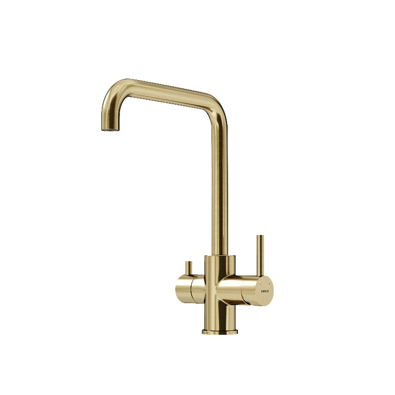 Изображение товара Смеситель для кухонной мойки Sancos Vela SC4013BG, с подключением к фильтру, цвет брашированное золото Изображение товара Смеситель для кухонной мойки Sancos Vela SC4013BG, с подключением к фильтру, цвет брашированное золото