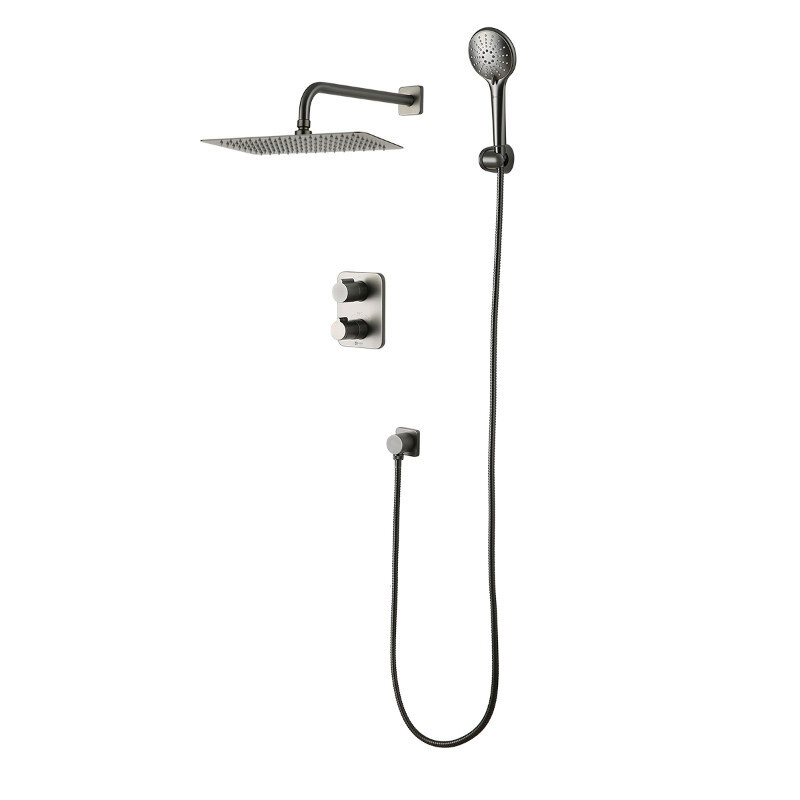 Изображение товара Душевая система Lemark Bronx LM3749GM термостатическая графит