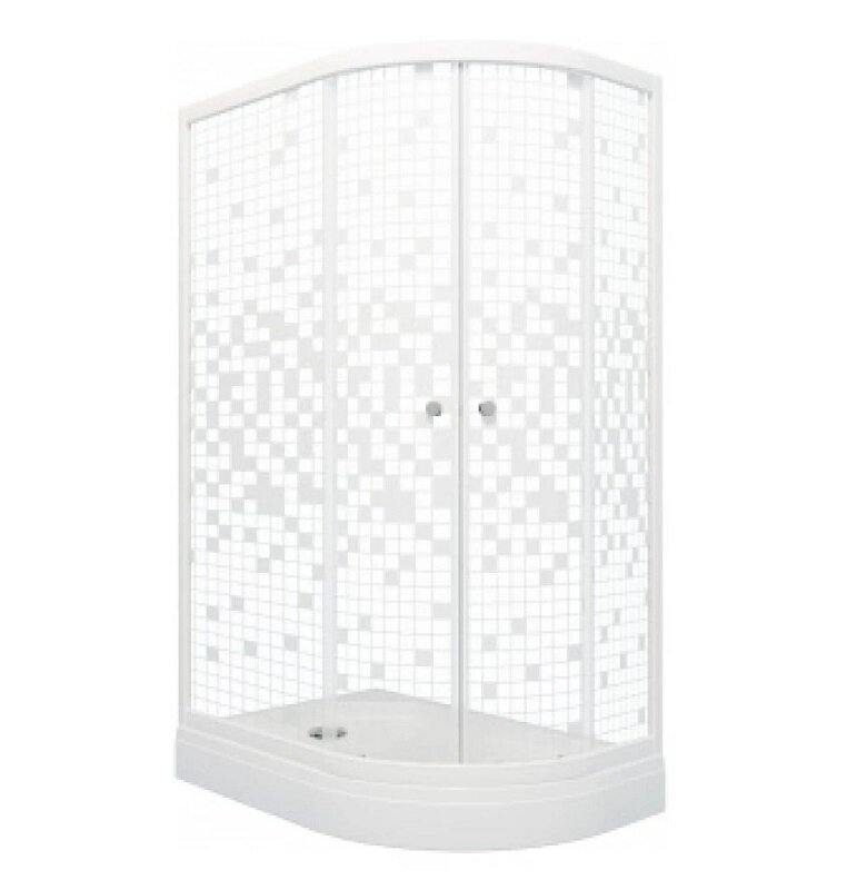 Изображение товара Душевой уголок Triton Коралл 120x80 см с асимметричной формой и стеклом Мозаика