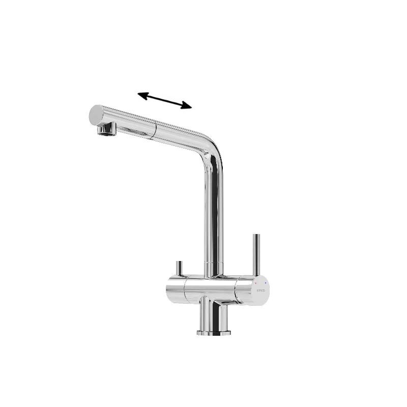 Изображение товара Кухонный смеситель Sancos Spin SC4015CH с выдвижным изливом и подключением фильтра Изображение товара Кухонный смеситель Sancos Spin SC4015CH с выдвижным изливом и подключением фильтра