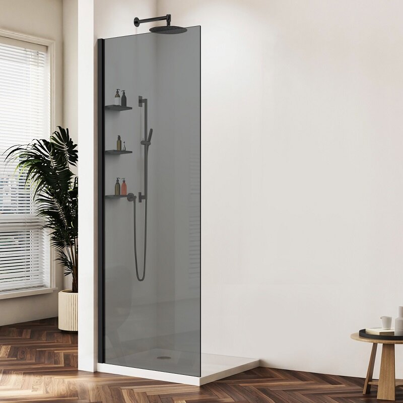 Изображение товара Душевая стенка Vincea Walk-In 120 см с черным матовым профилем и тонированным стеклом Изображение товара Душевая стенка Vincea Walk-In 120 см с черным матовым профилем и тонированным стеклом
