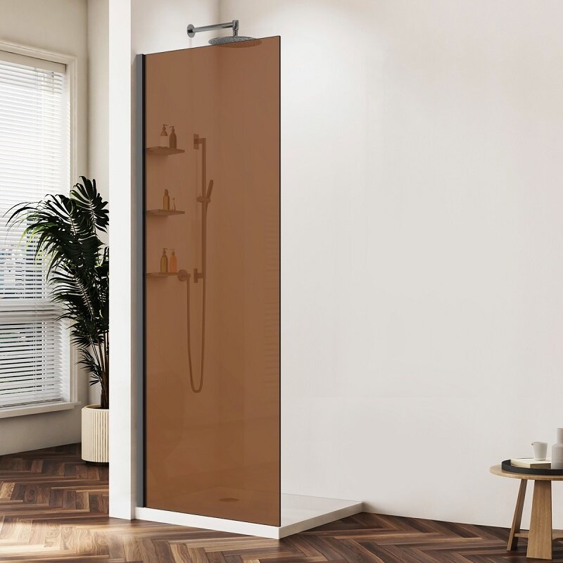 Изображение товара Душевая стенка Vincea Walk-In VSW-1HWS900GSGM, 90 см со свободным входом, стекло янтарь, профиль вороненая сталь Изображение товара Душевая стенка Vincea Walk-In VSW-1HWS900GSGM, 90 см со свободным входом, стекло янтарь, профиль вороненая сталь