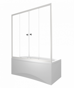 Изображение товара Шторка на ванну Triton Ультра Щ0000065750, 150 x 147.5 см, стекло прозрачное, профиль хром
