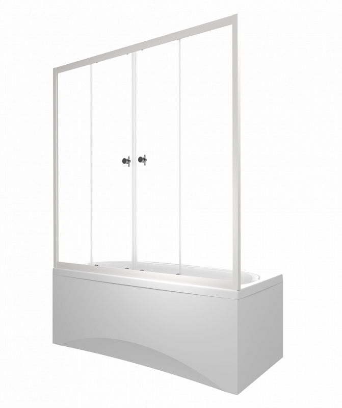 Изображение товара Шторка на ванну Triton Ультра 170x147.5 см прозрачное стекло хром профиль