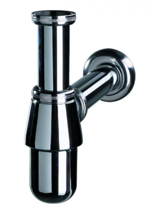 Изображение товара Сифон для раковины Wirquin Classic SL211B 1' 1/4*32 мм, отвод с розеткой, латунь, хром