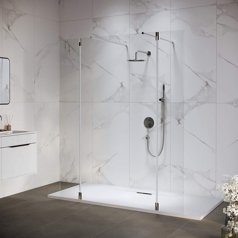 Изображение товара Душевой уголок RGW Walk In WA-052 (WA-016+2Z-071), 351005243-11, 140 х 120 см, 2 распашные створки, стекло прозрачное, профиль хром Изображение товара Душевой уголок RGW Walk In WA-052 (WA-016+2Z-071), 351005243-11, 140 х 120 см, 2 распашные створки, стекло прозрачное, профиль хром