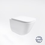 Подвесной безободковый унитаз Vincea Tornado Demi VT1-55T, сиденье ультратонкое soft-close, белый - фото 1 Подвесной безободковый унитаз Vincea Tornado Demi VT1-55T, сиденье ультратонкое soft-close, белый - фото 1