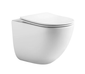 Изображение товара Подвесной унитаз Aquatek Гелиос AQ1993T-00, безободковый, смыв торнадо, сиденье с микролифтом тонкое, белый