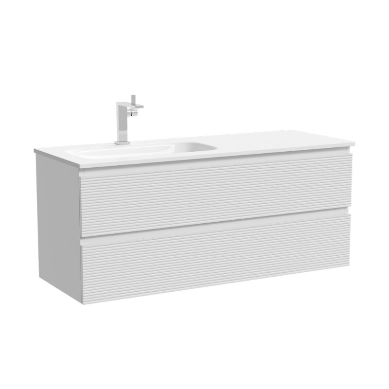 Изображение товара Тумба под раковину Sancos Folk FL120LW, 120 см, подвесная, Bianco, левая