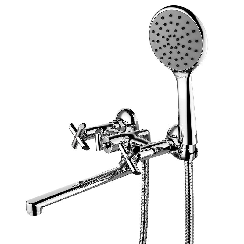 Изображение товара Смеситель для ванны и душа Lemark Practica LM7513C, с душевым гарнитуром, хром