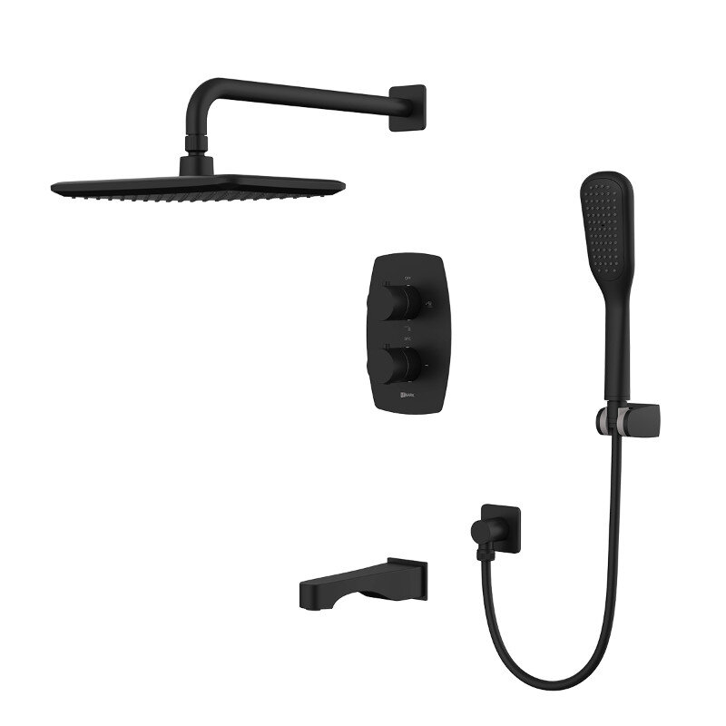 Изображение товара Душевая система Lemark Ursus LM7242BL термостатическая черный матовый чехия