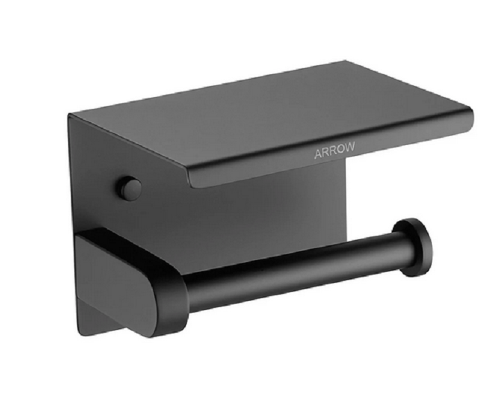 Изображение товара Держатель туалетной бумаги Arrow AGJ2507H с полкой черный