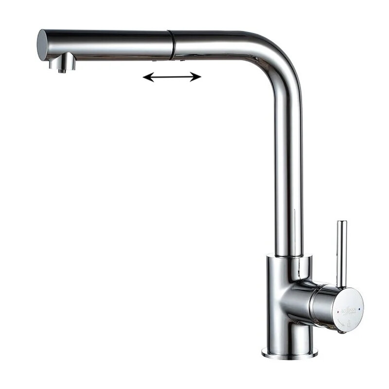 Изображение товара Смеситель для кухонной мойки Rossinka Z35-37 с вытяжным изливом и подключением к фильтру