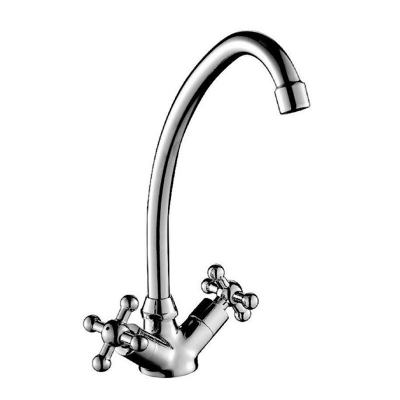 Изображение товара Смеситель для кухонной мойки Rossinka G02-62 с поворотным изливом хром