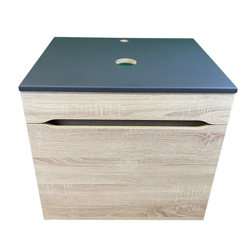 Изображение товара Тумба под раковину Sintesi Style STL.W7017, 60 см, подвесная, столешница серая, цвет дуб сонома