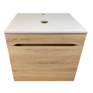 Изображение товара Подвесная тумба под раковину Sintesi Style 60 см белая дуб сонома