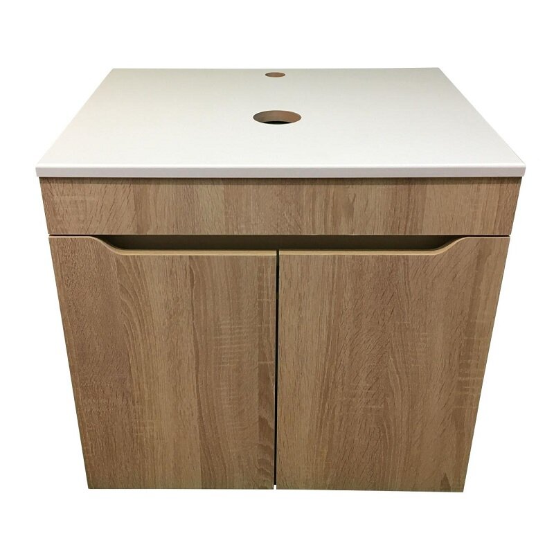 Изображение товара Тумба под раковину Sintesi Style STL.W7021, 60 см, подвесная, столешница белая, цвет дуб сонома Изображение товара Тумба под раковину Sintesi Style STL.W7021, 60 см, подвесная, столешница белая, цвет дуб сонома