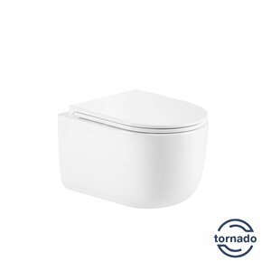 Изображение товара Подвесной безободковый унитаз Vincea Evo VT1-64ST, ультратонкое soft-close сиденье, смыв торнадо, цвет белый