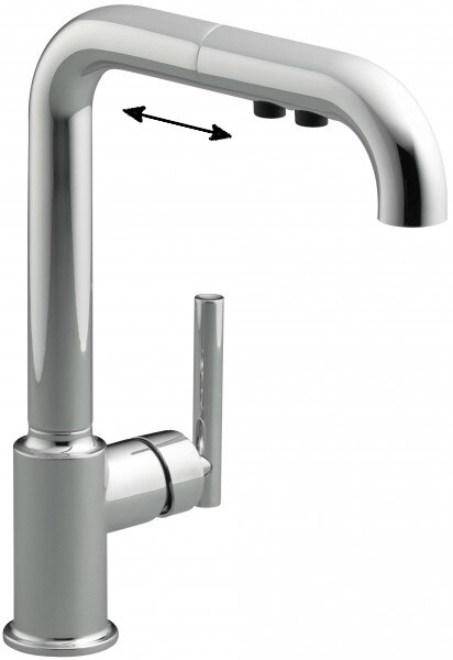 Изображение товара Смеситель кухонный Jacob Delafon PURIST 7505D-CP с выдвижным изливом, хром