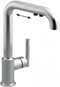 Изображение товара Cмеситель Jacob Delafon PURIST 7505D-CP для кухни с выдвижныи изливом, хром