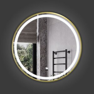 Изображение товара Зеркало Comfortу Лея 00-00019348, 60 см, LED-подсветка, бесконтактный сенсор, алюминиевая рама, цвет золото