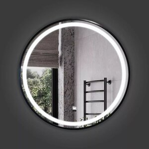 Изображение товара Зеркало с LED-подсветкой Comfortу Лея 60 см, бесконтактный сенсор, алюминиевая рама, черное