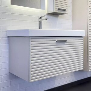 Изображение товара Тумба с раковиной Comfortу Касабланка 00-00019529, подвесная, 80 см, цвет серый шёлк