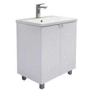 Изображение товара Тумба с раковиной Comfortу Лима 00-00019241, 60 см, напольная, цвет белый матовый