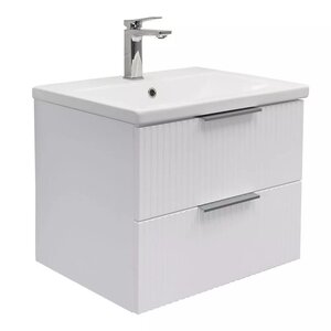 Изображение товара Тумба с раковиной Comfortу Лима 00-00019210, 60 см, подвесная, цвет белый матовый