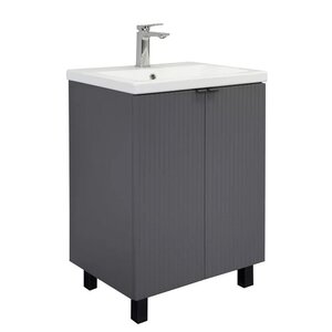 Изображение товара Тумба с раковиной Comfortу Лима 00-00019240, 60 см, напольная, цвет антрацит