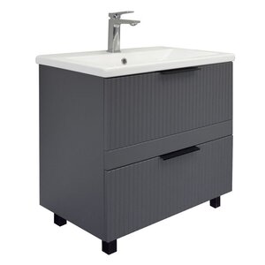 Изображение товара Тумба с раковиной Comfortу Лима 00-00019179, 70 см, напольная, цвет антрацит