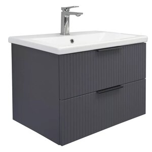 Изображение товара Тумба с раковиной Comfortу Лима 00-00019212, 70 см, подвесная, цвет антрацит