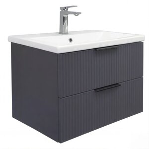 Изображение товара Тумба с раковиной Comforty Лима 00-00019212, 70 см, подвесная, цвет антрацит