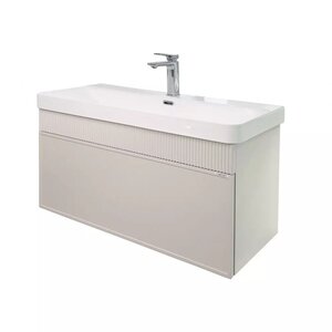 Изображение товара Тумба с раковиной Comforty Мадрид 00-00020148, 100 см, подвесная, цвет серый шёлк