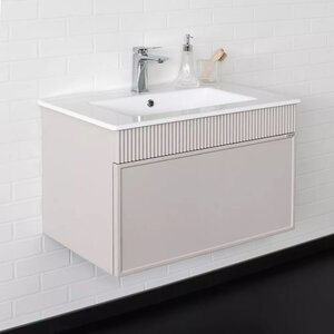 Изображение товара Тумба с раковиной Comfortу Мадрид 00-00020643, 70 см, подвесная, цвет серый шелк