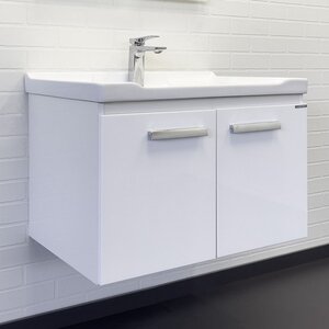 Изображение товара Подвесная тумба с раковиной Comfortу Рига 70 см белый глянец