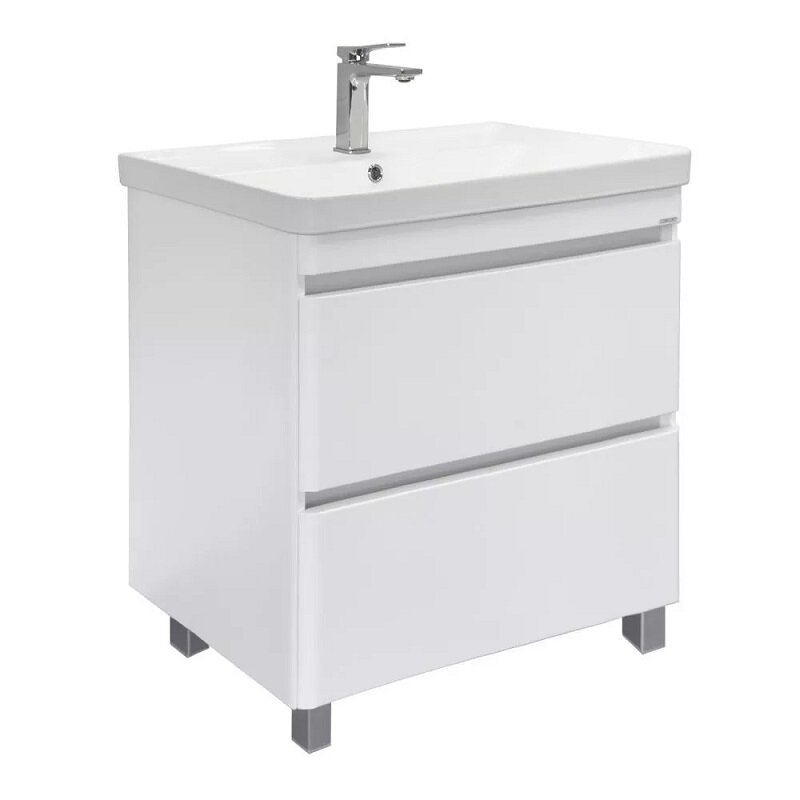 Изображение товара Тумба с раковиной Comforty Валдай 80 см белый матовый напольная