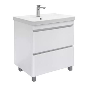 Изображение товара Тумба с раковиной Comforty Валдай 00-00019070, 80 см, напольная, цвет белый матовый