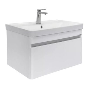 Изображение товара Тумба с раковиной Comforty Валдай 00-00019144, 80 см, подвесная, цвет белый матовый