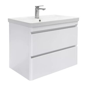 Изображение товара Тумба с раковиной Comforty Валдай 00-00019071, 80 см, подвесная, цвет белый матовый