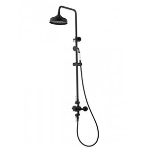 Изображение товара Душевая система Wonzon & Woghand Retro WW-B3041-MB, термостатическая, цвет черный матовый