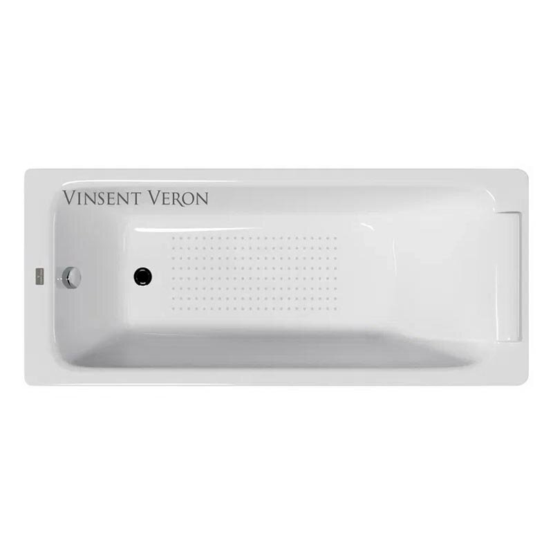 Изображение товара Чугунная ванна Vinsent Veron Italon VIT1707045-AS, 170 x 70 см, с антискользящим покрытием, цвет белый