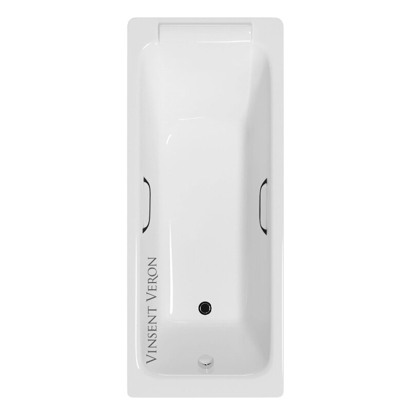 Изображение товара Чугунная ванна Vinsent Veron Italon VIT1707045H, 170 x 70 см, с отверстиями под ручки, цвет белый