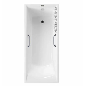 Изображение товара Чугунная ванна Vinsent Veron Devon VDV1757545H, 175 x 75 см, с отверстиями под ручки, цвет белый