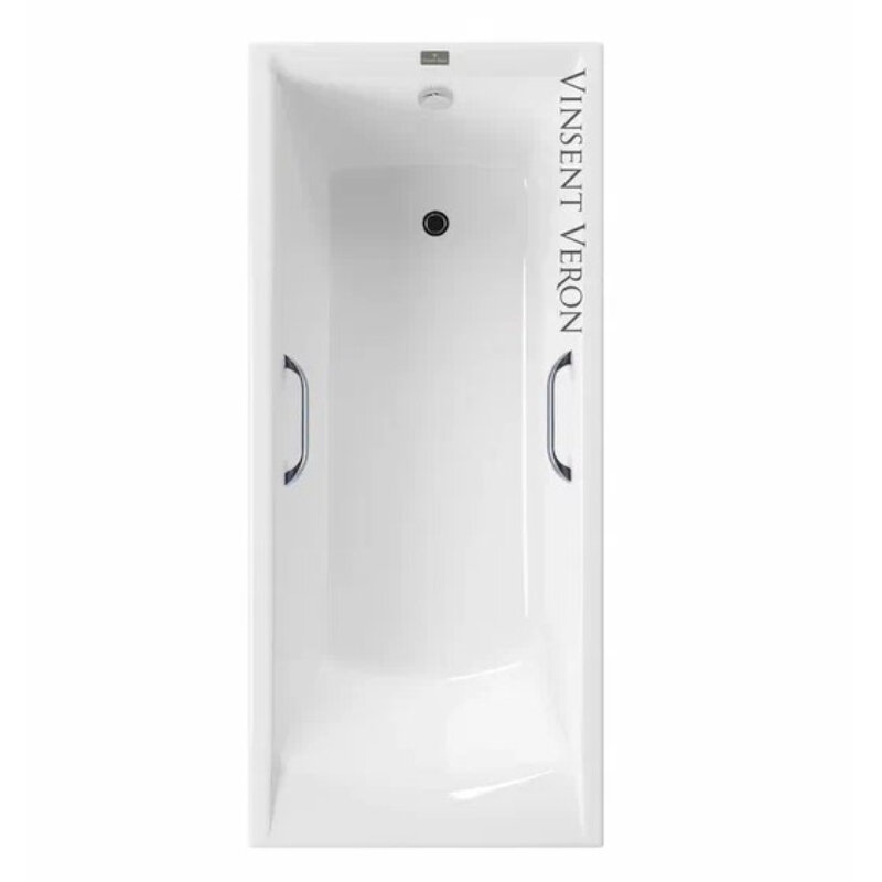Изображение товара Чугунная ванна Vinsent Veron Devon VDV1908045H, 190 x 80 см, с отверстиями под ручки, цвет белый